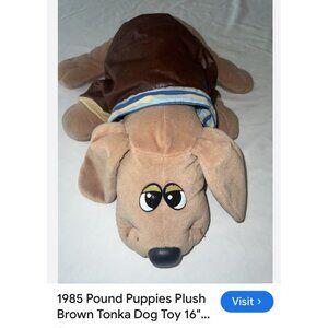 Vtg Plush 16” Pound Puppies Aviators jacket 1985 Tonka 1980s- JACKET ONLY